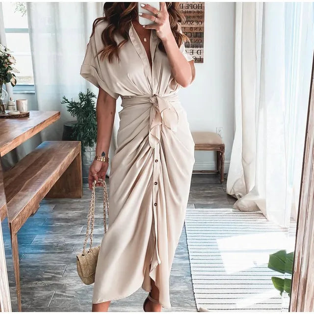 Clara - Roséfarbenes Hemdkleid mit Bandage