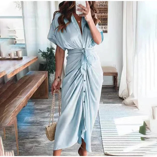Clara - Roséfarbenes Hemdkleid mit Bandage