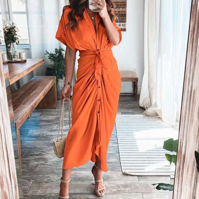 Clara - Roséfarbenes Hemdkleid mit Bandage