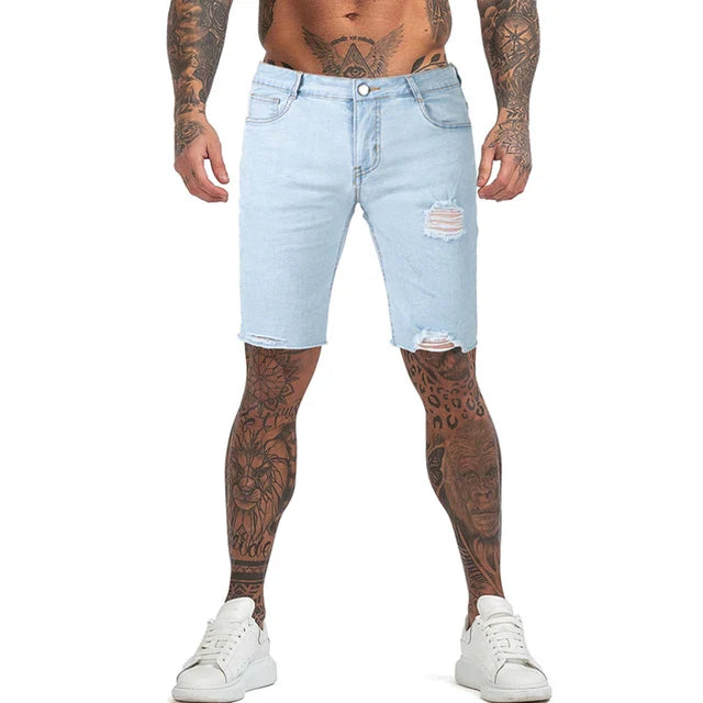 Schlanke Herren-Denim-Shorts