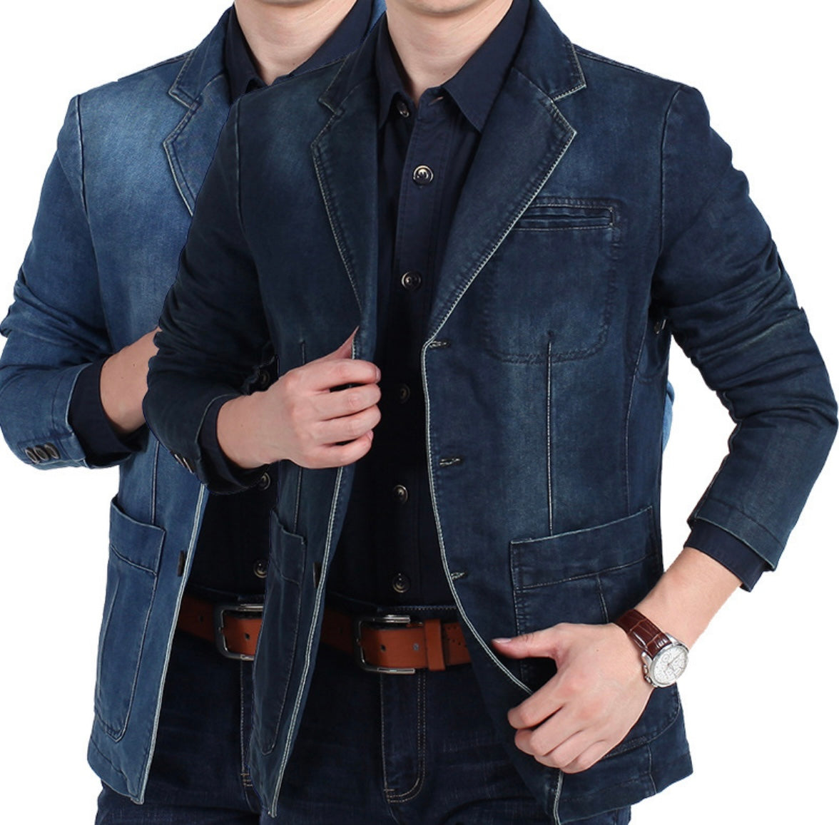 Lio - Klassischer Blazer mit Denim-Design