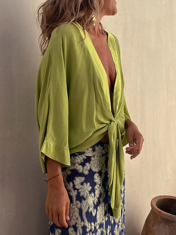 MARIE - Bluse mit geknöpftem Detail