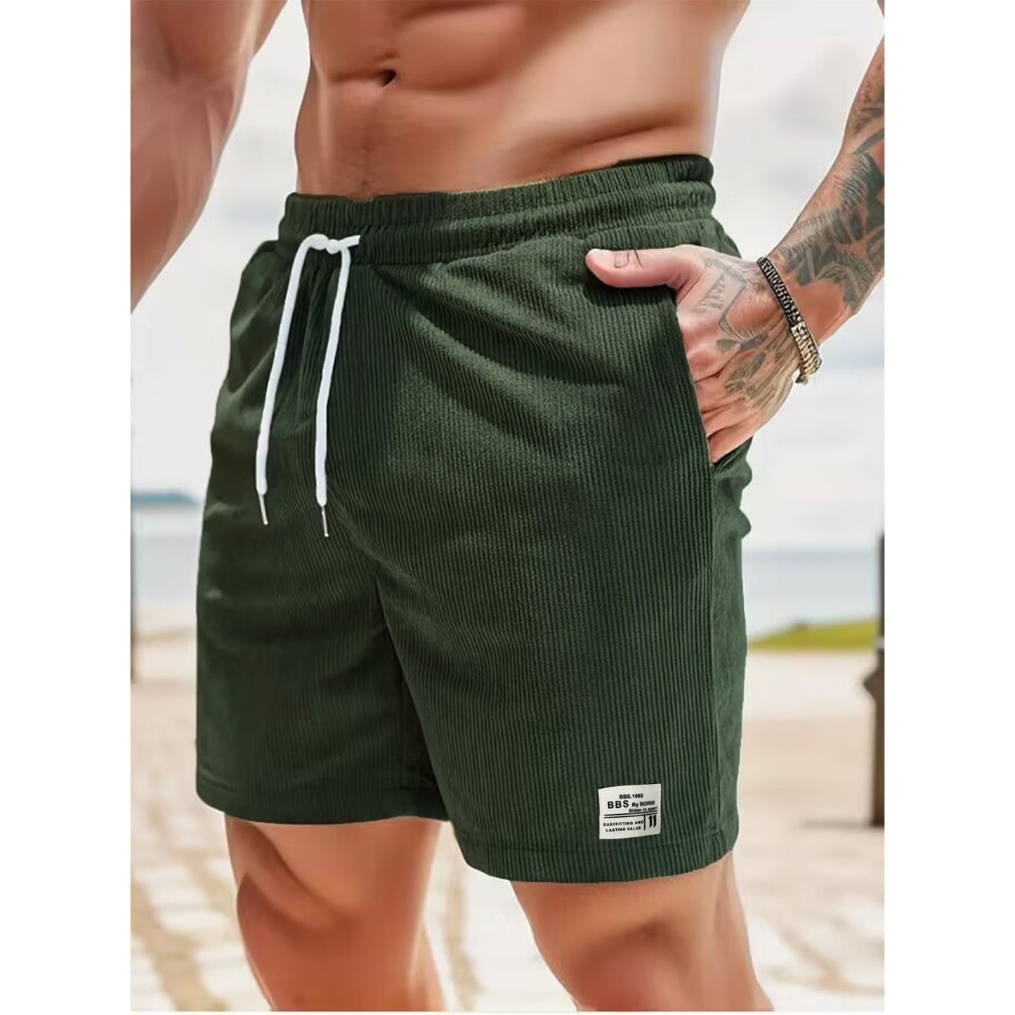 Azure Freizeit-Shorts für Herren mit Großen Taschen