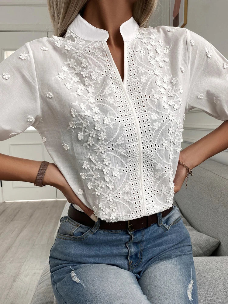 Bluse mit V-Ausschnitt - Mystique