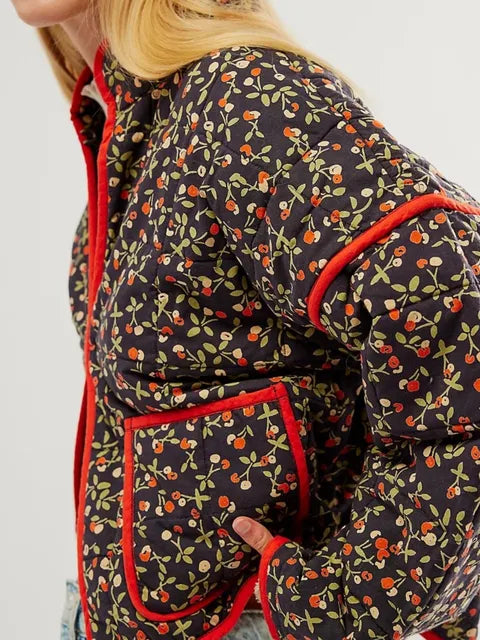 Christina - Vintage Blumen Bedruckte Jacke