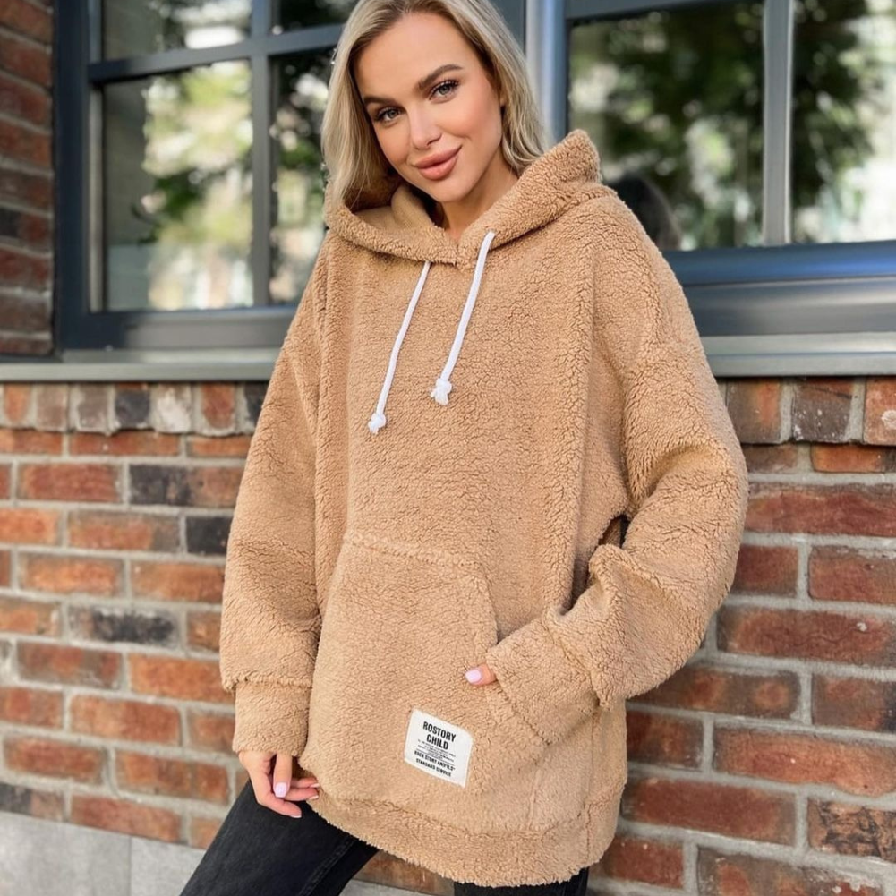 Plüschiger Hoodie in modischem Stil