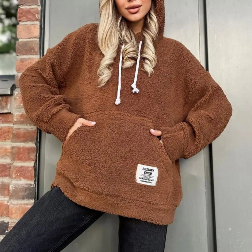Plüschiger Hoodie in modischem Stil