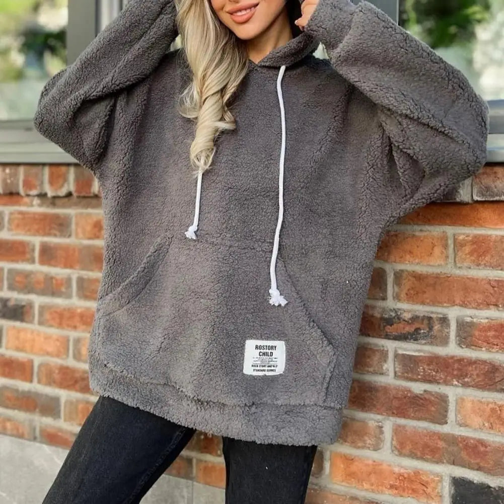 Plüschiger Hoodie in modischem Stil