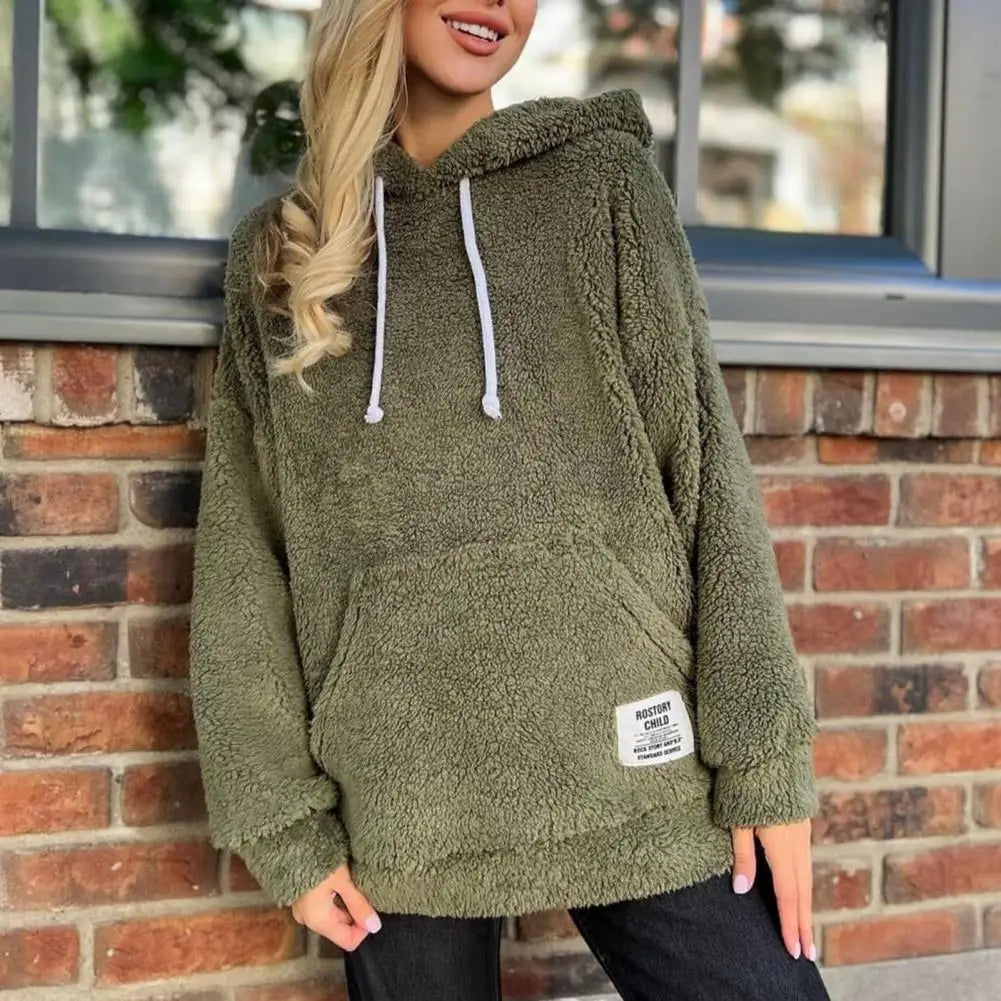 Plüschiger Hoodie in modischem Stil