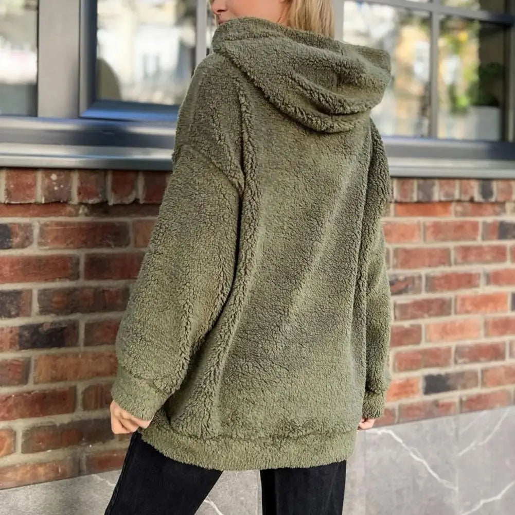 Plüschiger Hoodie in modischem Stil