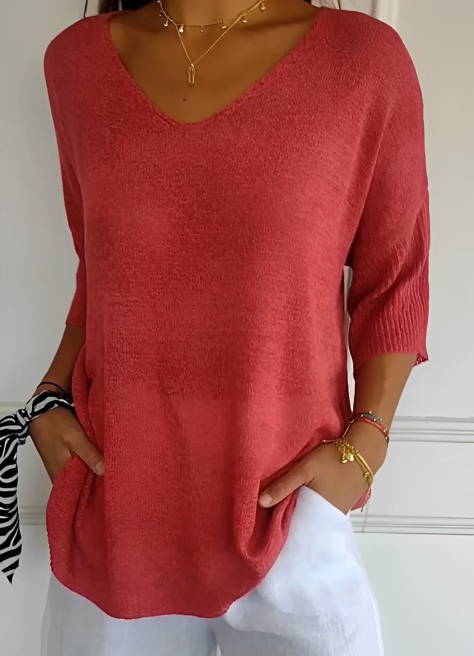 Damen V-Ausschnitt Top - Noami