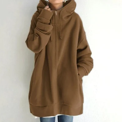 Damen-hoodie mit reißverschluss für herbst/winter