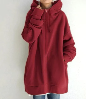 Damen-hoodie mit reißverschluss für herbst/winter