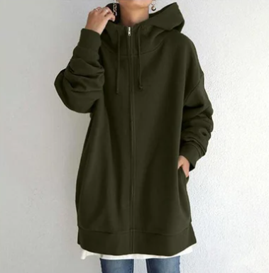 Damen-hoodie mit reißverschluss für herbst/winter
