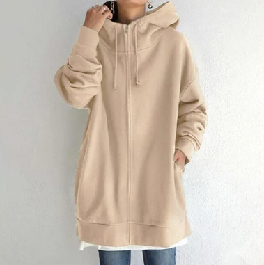 Damen-hoodie mit reißverschluss für herbst/winter