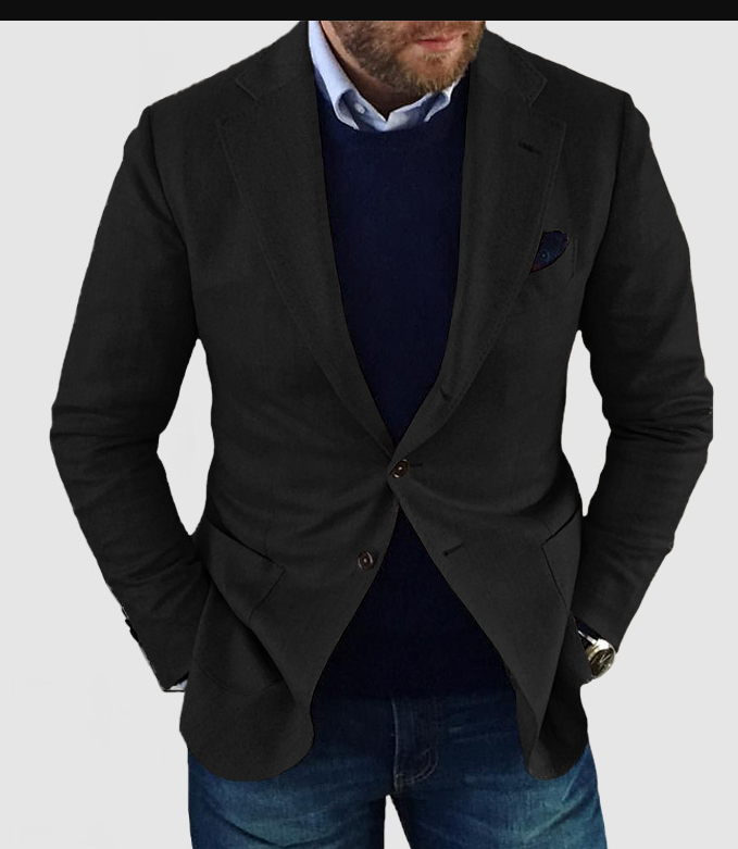 Benno - herren-strickjacke mit lässigen knöpfen, taschen und reverskragen, einfarbig, langärmelig