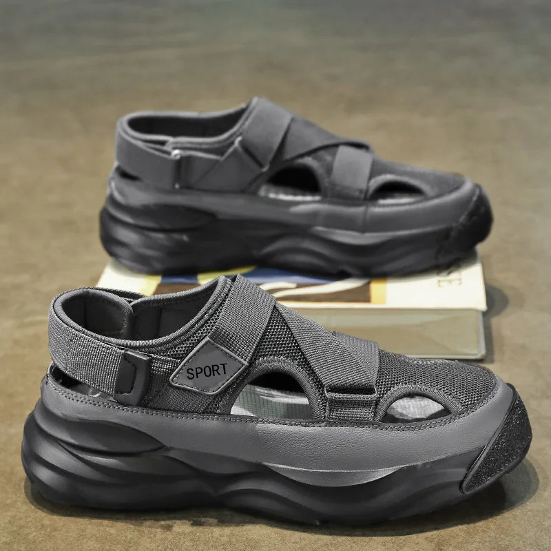 Beige-Braune Plateau-Sandalen – Modern und Komfortabel
