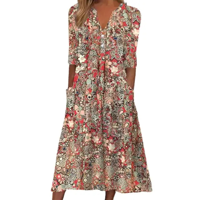 Charlotte - Lila Blumenmuster Kleid