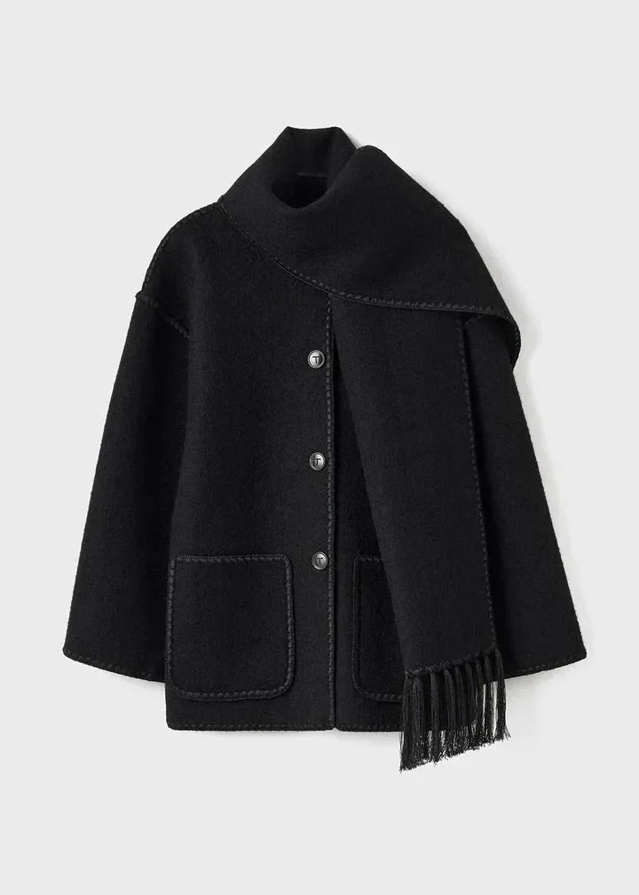 Frauen Winterjacken Set: Stilvolle Jacke mit Schal für Herbst/Winter