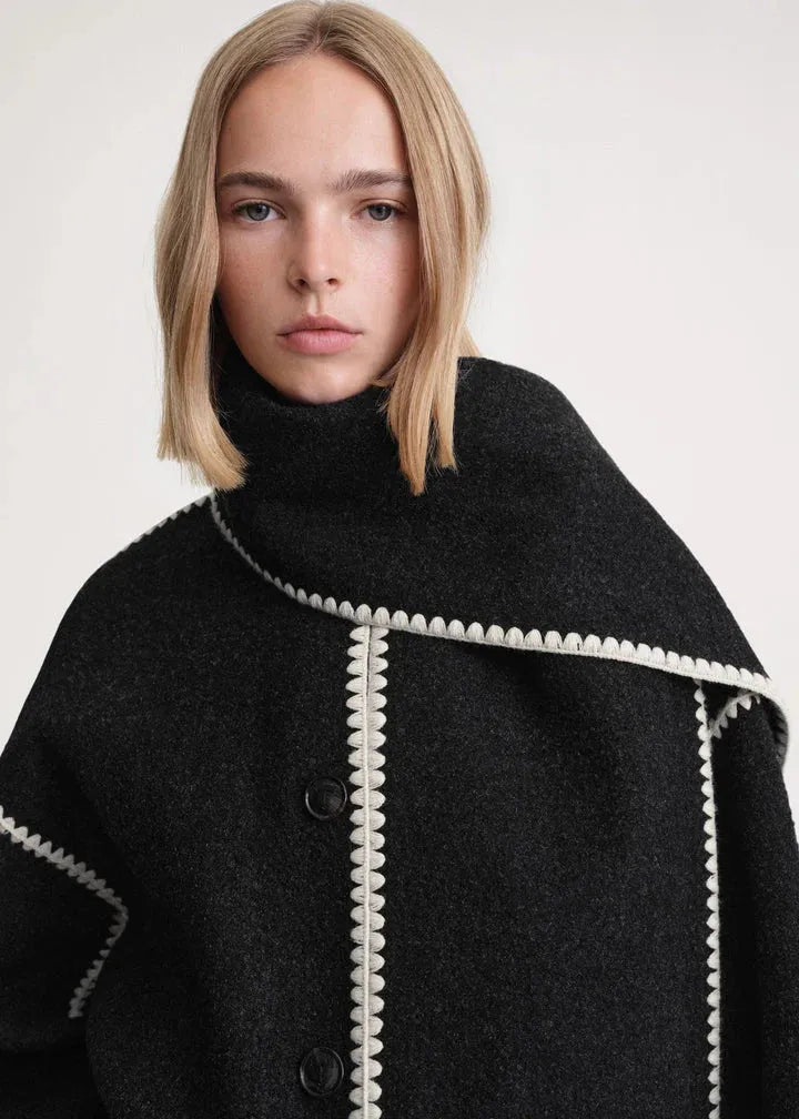 Frauen Winterjacken Set: Stilvolle Jacke mit Schal für Herbst/Winter