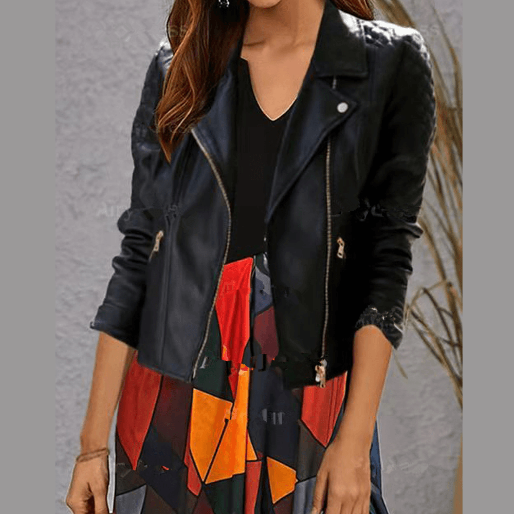 Damen-Lederjacke in stilvollem Design