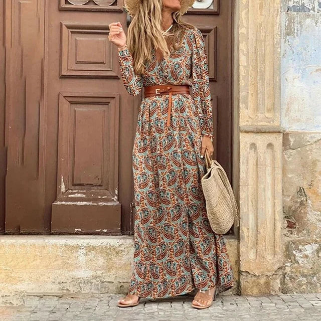 Carmen - Bohemian Maxikleid in Rot