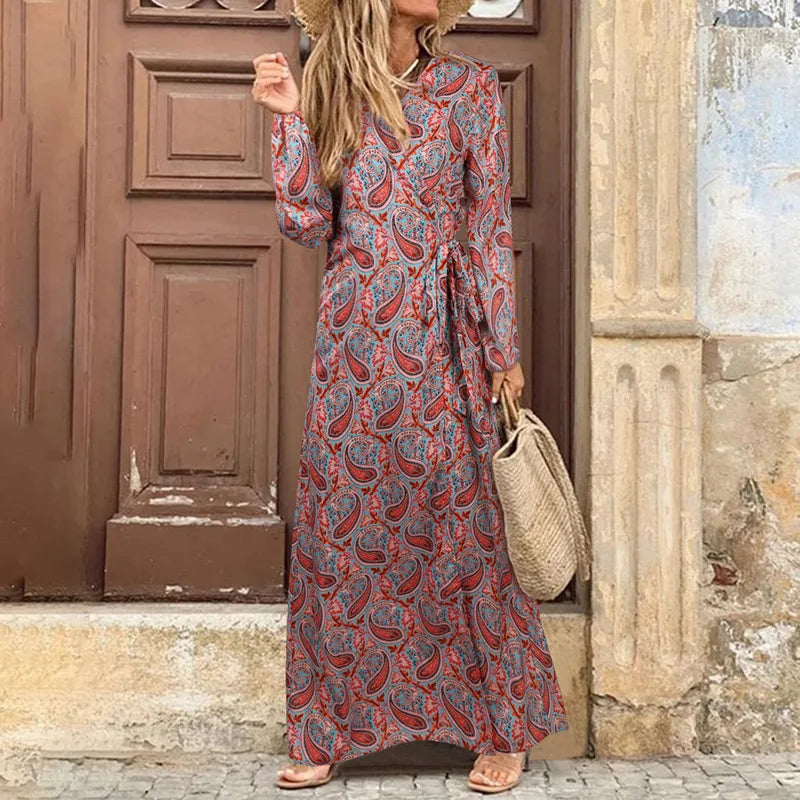 Carmen - Bohemian Maxikleid in Rot