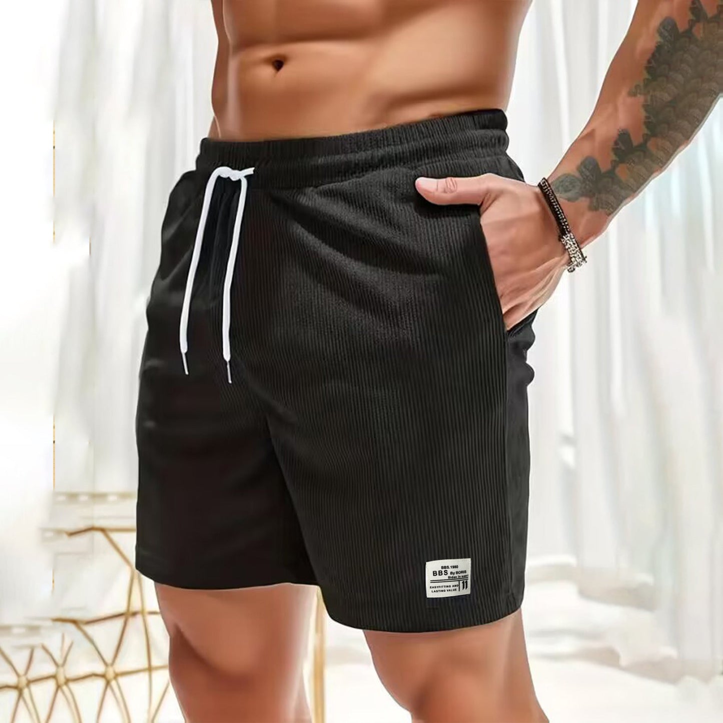 Azure Freizeit-Shorts für Herren mit Großen Taschen