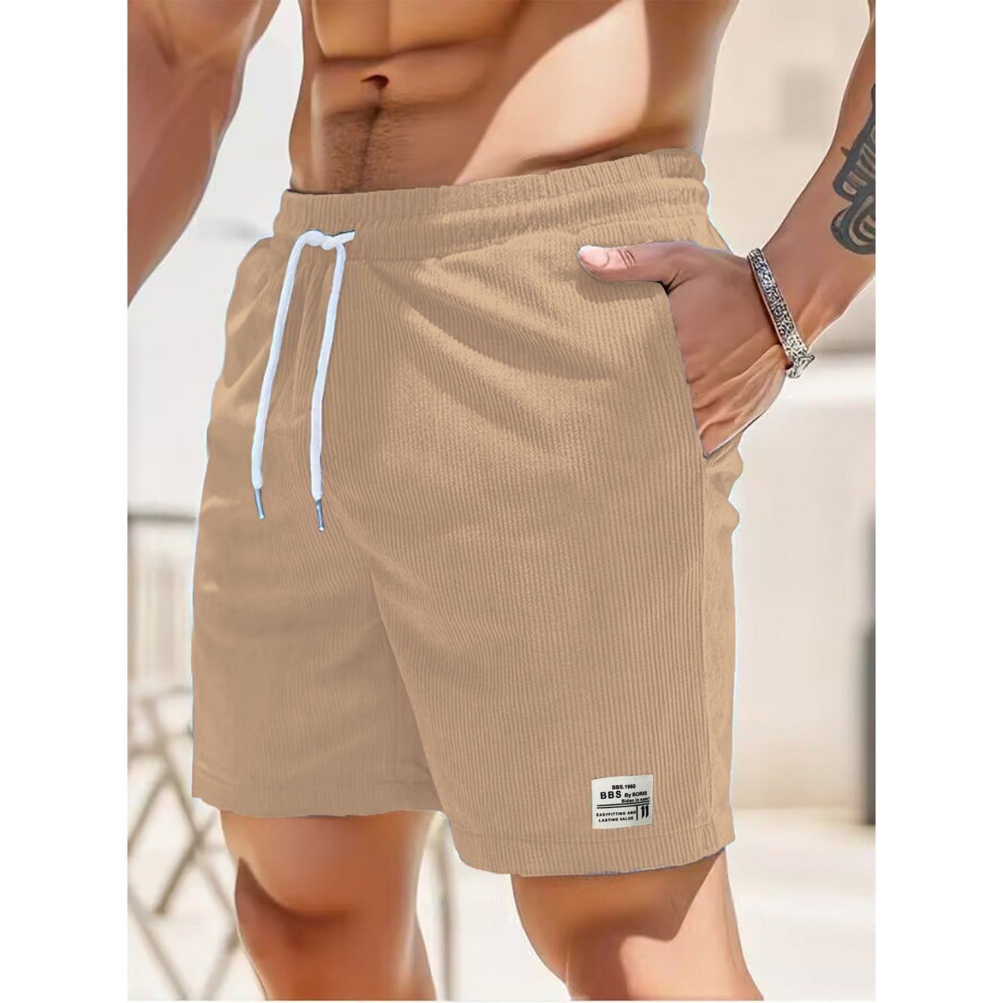 Azure Freizeit-Shorts für Herren mit Großen Taschen