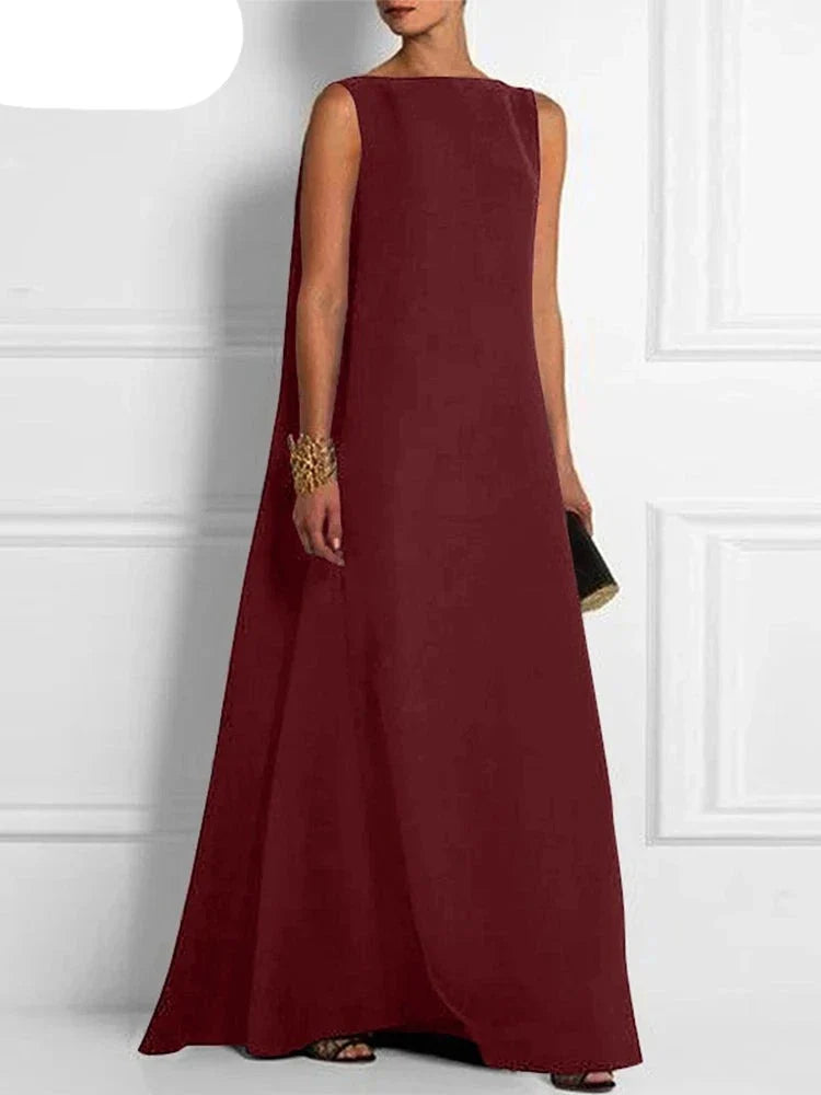 Midnight Elegance - Langarmloses Abendkleid in Tiefblau