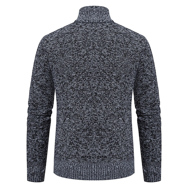 Tom Polo - Stylischer Zipper-Strickpullover für Herren (italienisches Design)