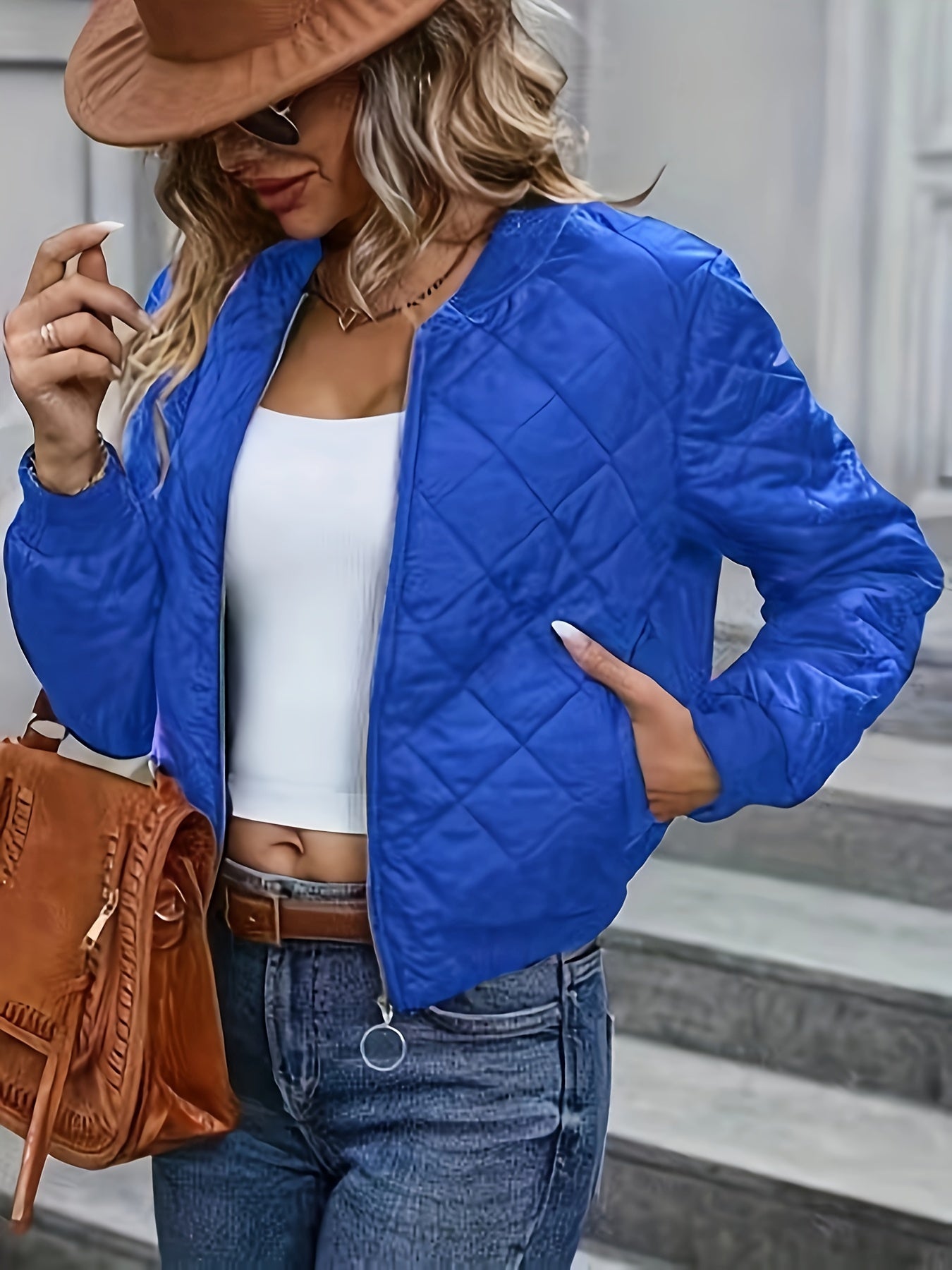 Bomberjacke mit Argyle-Muster für Frauen