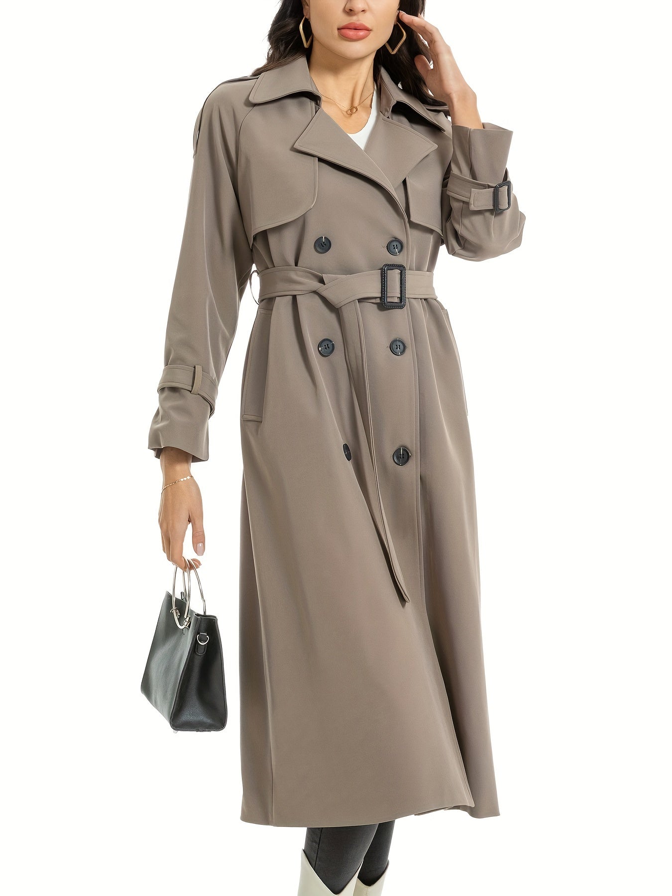 Damen-Trenchcoat mit zweireihigem Verschluss
