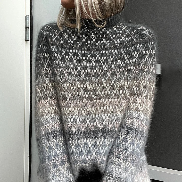 Ela - Isländischer Vintage Strick-Jacquard Pullover