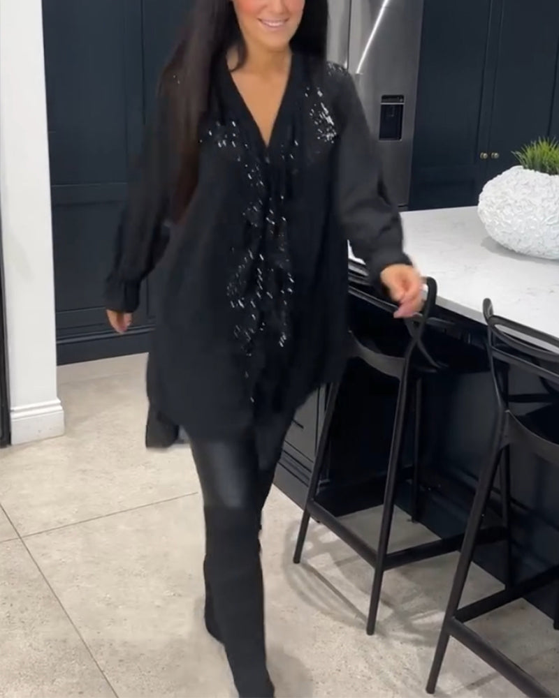 Bluse mit Rüschen und elegantem Stil