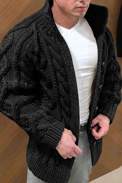 Dawe - herren strickjacke mit wildlederkragen