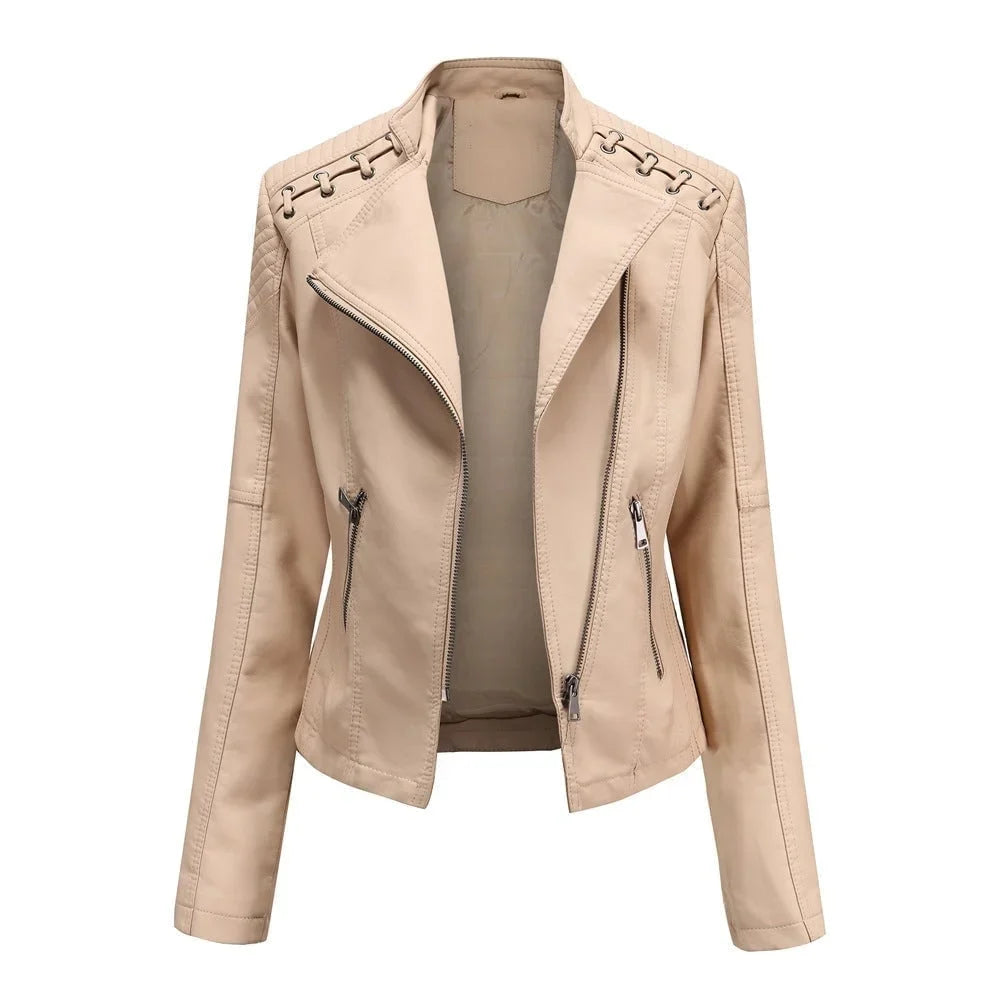 Alysa - frauen lederjacke für den frühling