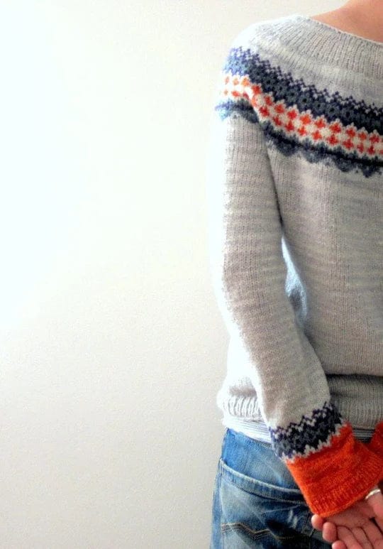 Grauer Pullover im Boho-Look für Frauen