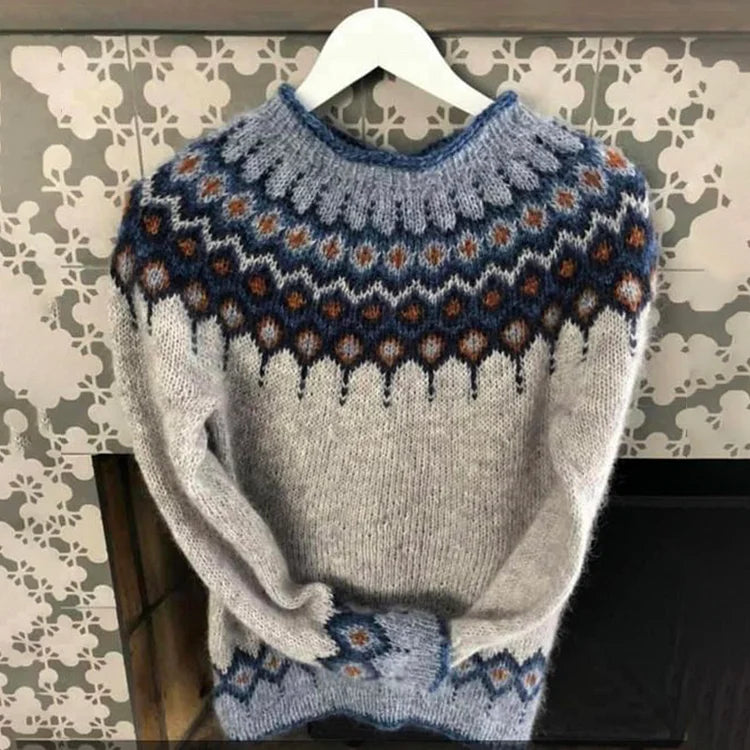 Myha - Isländischer Vintage Strick-Jacquard Pullover