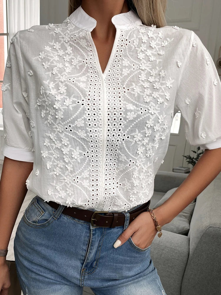 Bluse mit V-Ausschnitt - Mystique