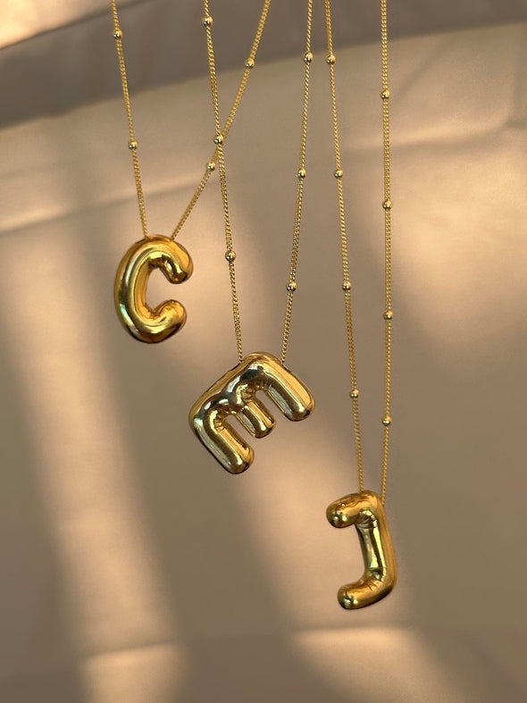 Ballon | alphabet anhänger '18k vergoldet'