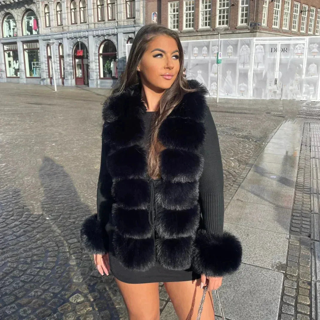 Warmer Flauschiger Frauen Wintermantel 2024 - Stilvoll & Elegant