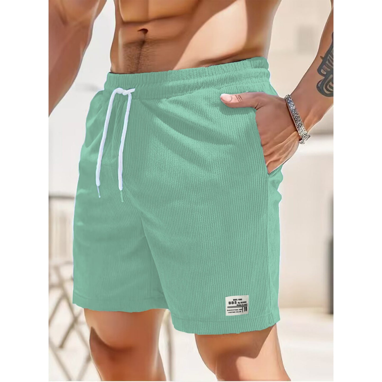Azure Freizeit-Shorts für Herren mit Großen Taschen