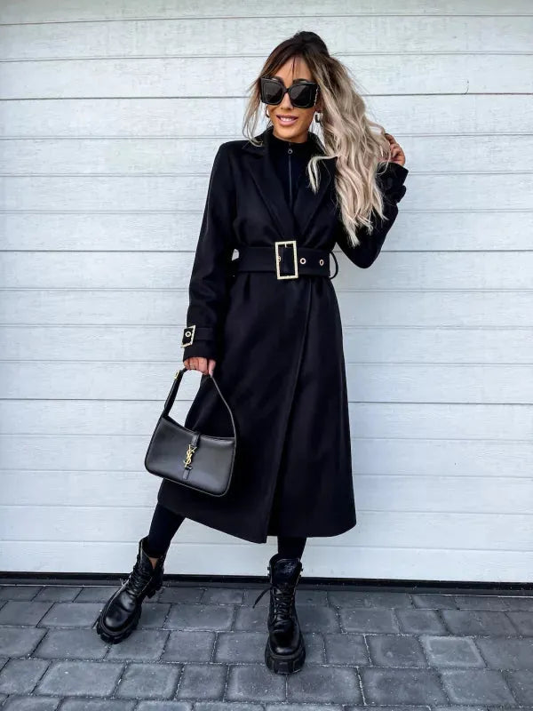 Elegante Frauenjacken mit Goldschnalle für Herbst und Winter