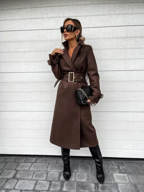 Elegante Frauenjacken mit Goldschnalle für Herbst und Winter