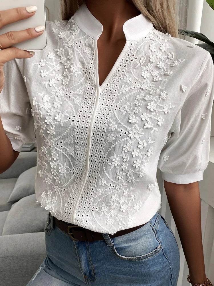 Bluse mit V-Ausschnitt - Mystique