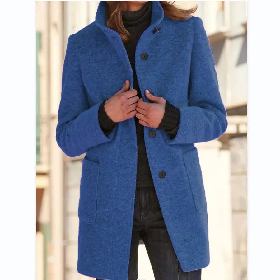 Elegante Wolljacken für Frauen mit stilvollem Kragen im Herbst/Winter
