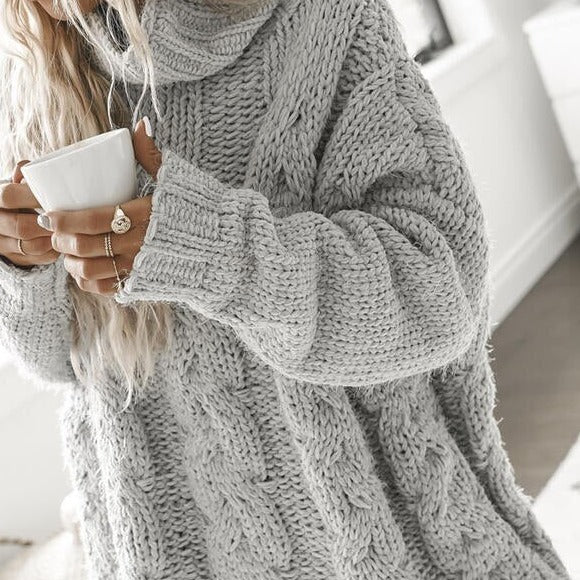 Pullover mit hohem Stehkragen für Frauen