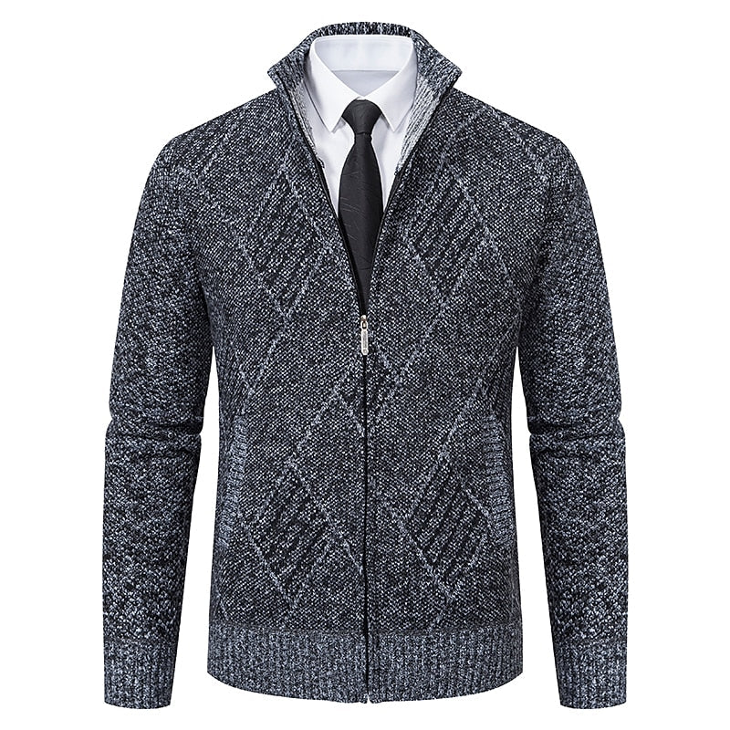 Tom Polo - Stylischer Zipper-Strickpullover für Herren (italienisches Design)