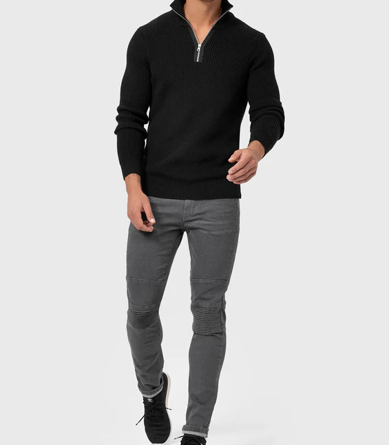 TOMMY - Stylischer Zipper-Pullover für Herren (italienisches Design)